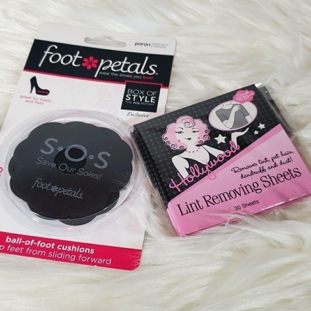 New In Packages Foot Petals & Lint Removing Sheets Styling Tools Duo